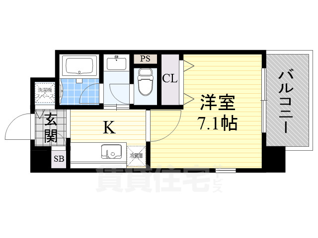 ＪＲ東海道本線 千里丘駅 徒歩10分 3階建 築23年の間取り写真