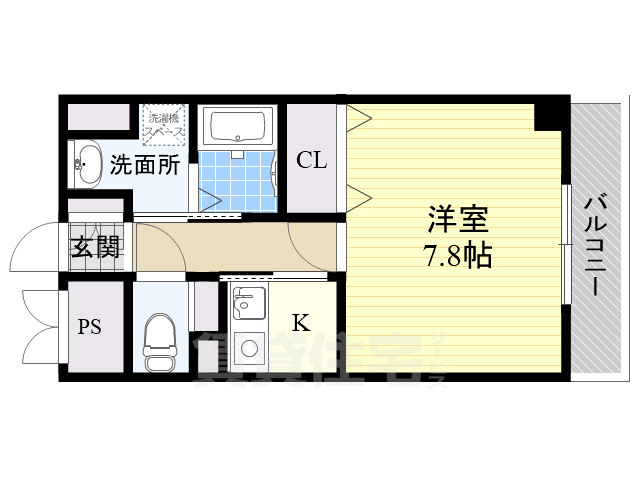 阪急京都線 正雀駅 徒歩5分 8階建 築26年の間取り写真