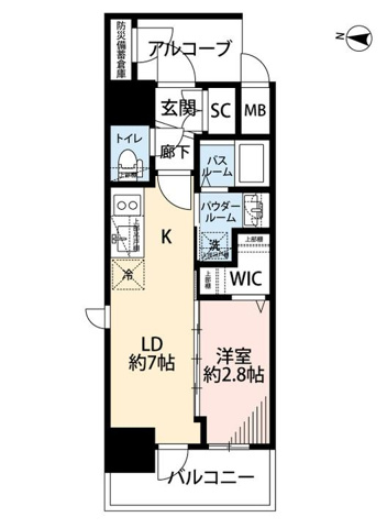 ＪＲ中央本線 鶴舞駅 徒歩7分 15階建 築8年の間取り写真