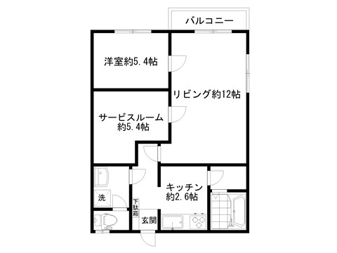 キャスバルマンションの間取り写真