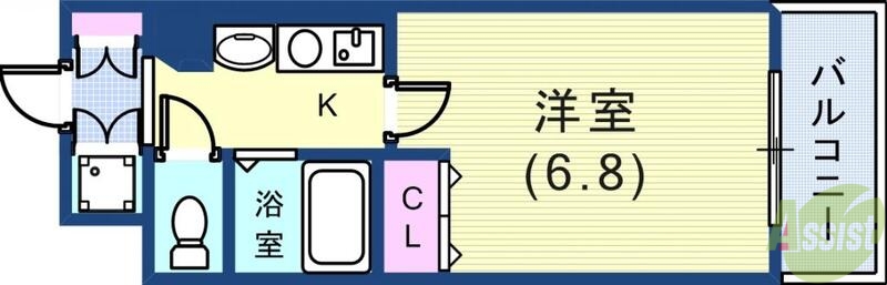 スワンズコート新神戸の間取り写真