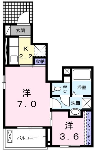 福山市千田町のアパートの間取り