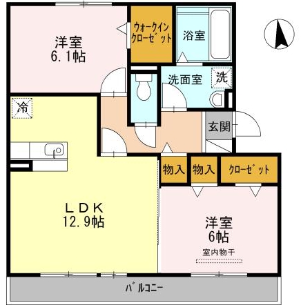 名古屋市緑区有松三丁山のアパートの間取り