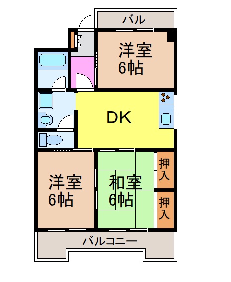 名古屋市南区鶴田のマンションの間取り