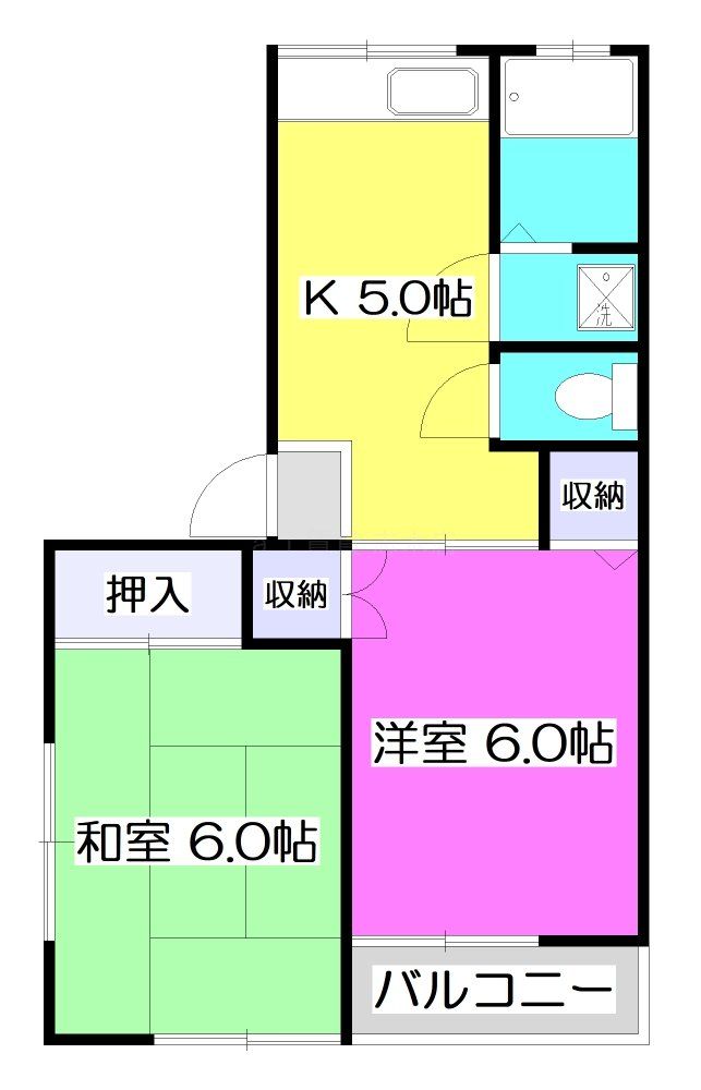 新座市北野のアパートの間取り