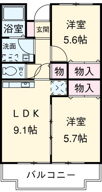 裾野市平松のマンションの間取り