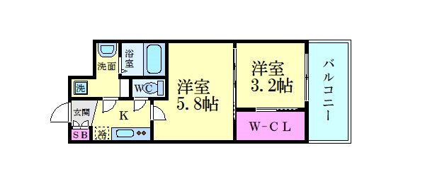 セレニテ江坂ルフレの間取り