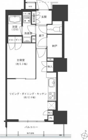 広島市南区松原町のマンションの間取り