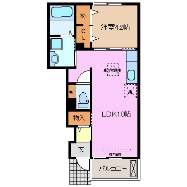 桑名市大字蓮花寺のアパートの間取り