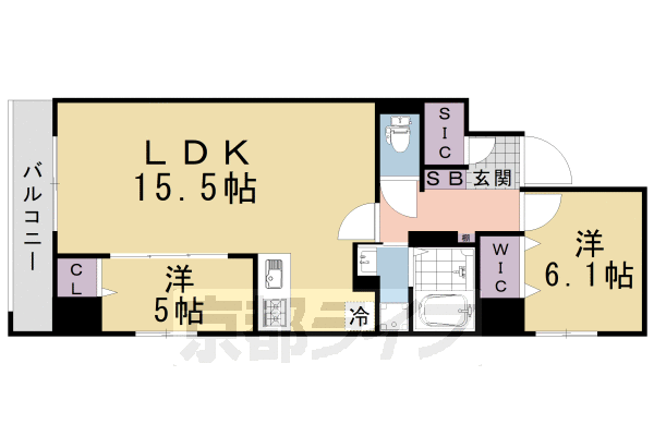 【Ｒ－Ｇｒａｎｔｓ堀川五条ビルの間取り】