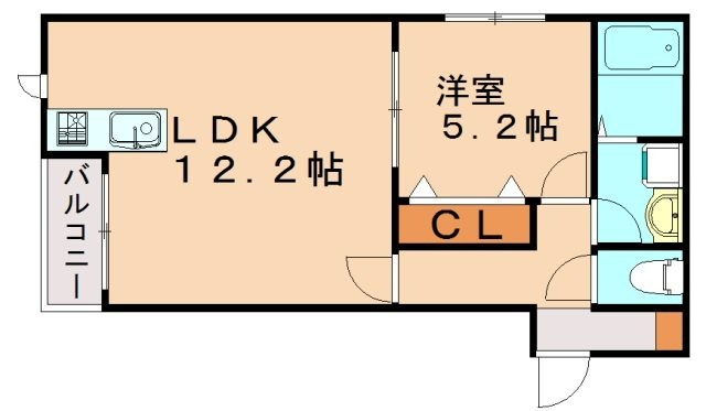 【福岡市東区若宮のアパートの間取り】