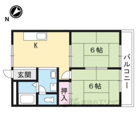 野洲市久野部のアパートの間取り