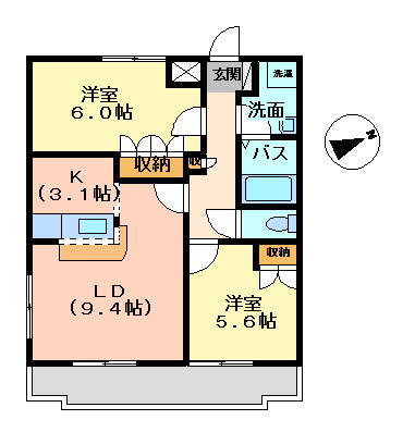 東茨城郡茨城町大字長岡のアパートの間取り