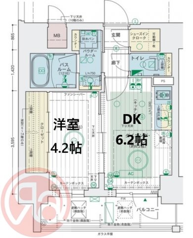 エステムコート大阪福島IIレイヤーの間取り