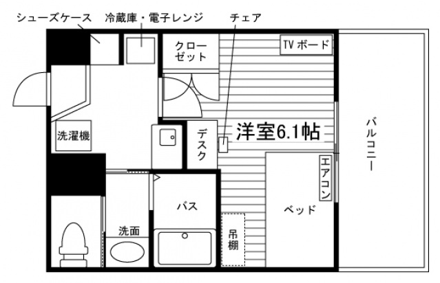 学生会館 エスリード カレッジゲート近大前[食事付き]の間取り