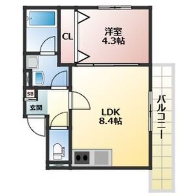 枚方市枚方元町のアパートの間取り