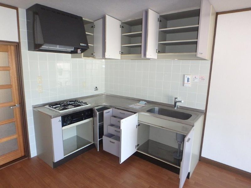 キッチン　3口ガスコンロ（コンロ下扉無し）