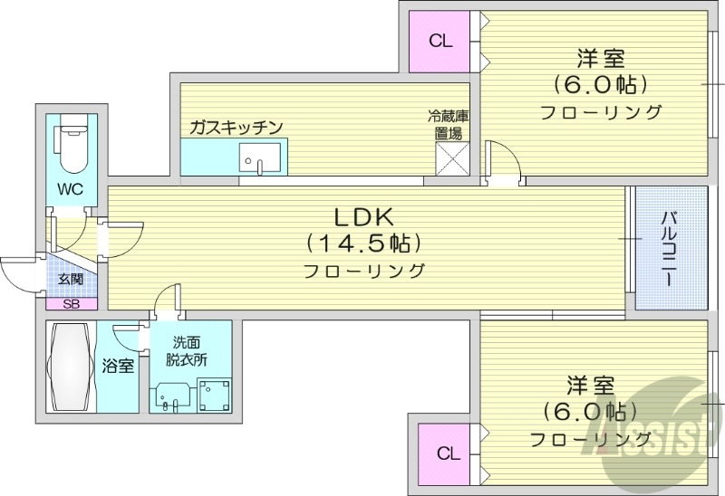 リヴェール新道の間取り