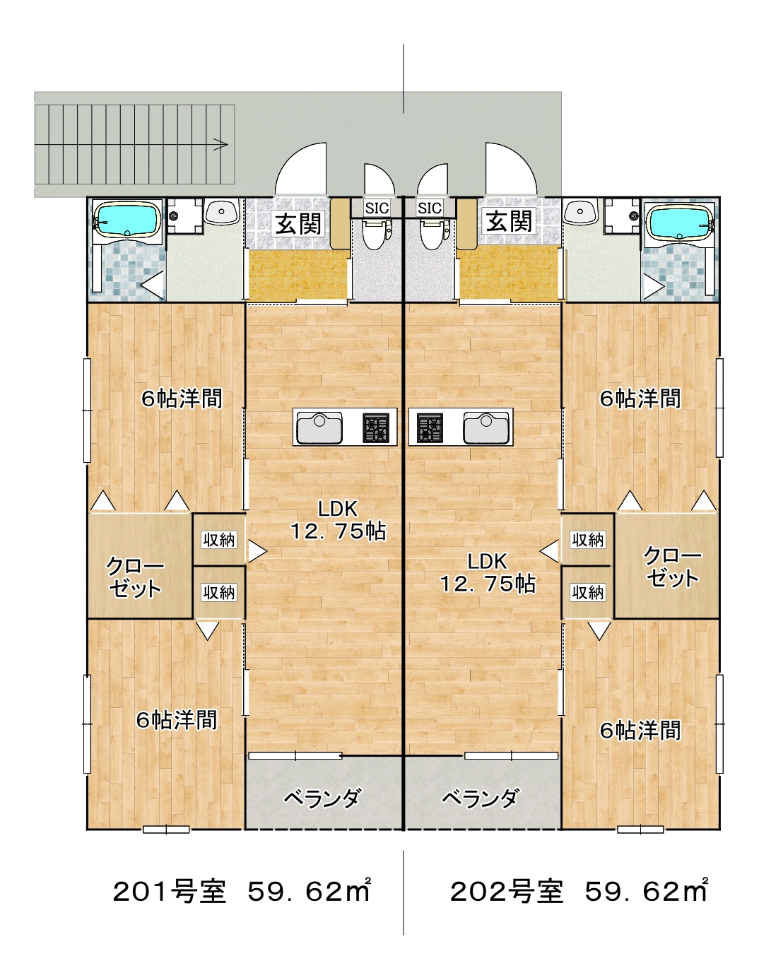 つつじが丘共同住宅(仮)の間取り