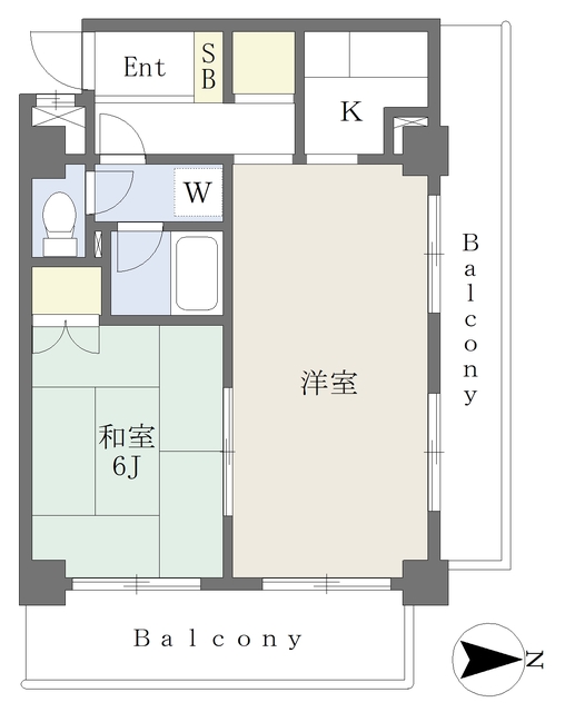 北九州市小倉北区紺屋町のマンションの間取り