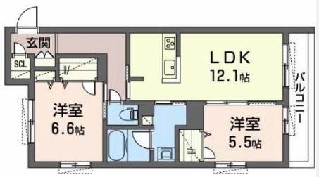 姫路市苫編のマンションの間取り