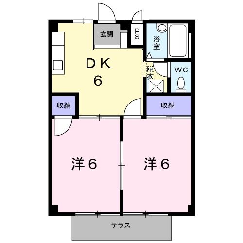 菊池郡大津町大字陣内のアパートの間取り