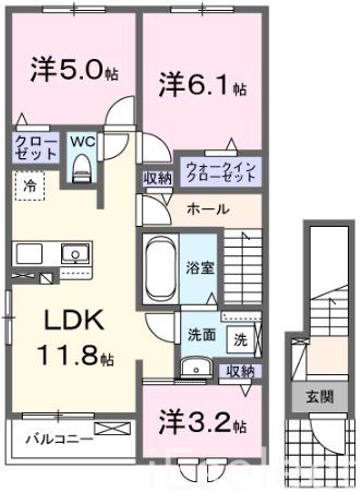 大網白里市駒込のアパートの間取り