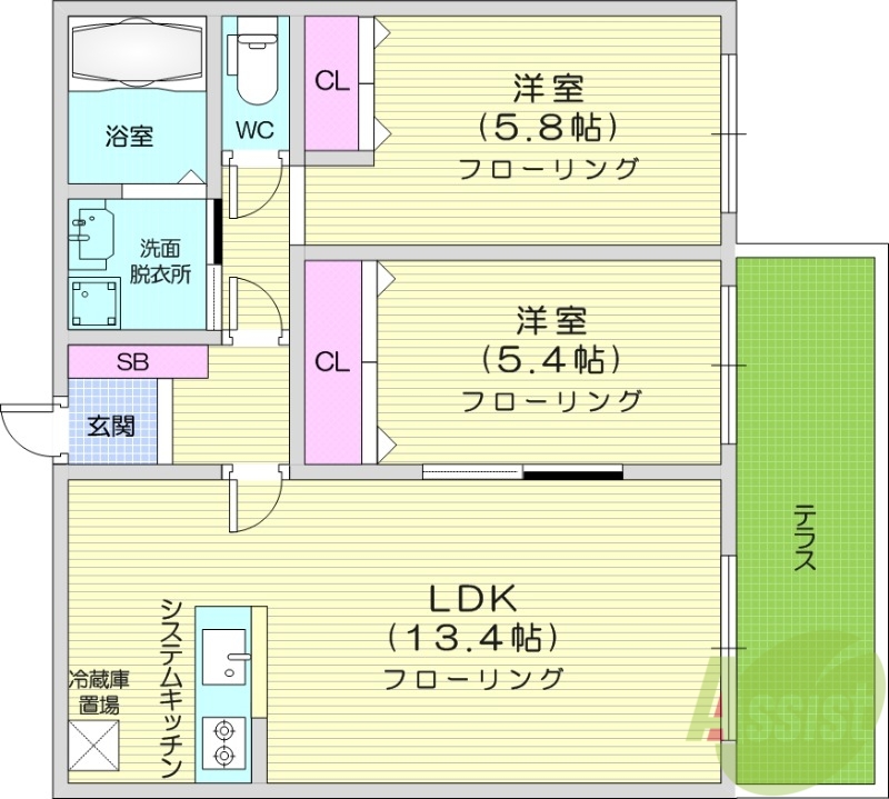 Roots 真駒内の間取り