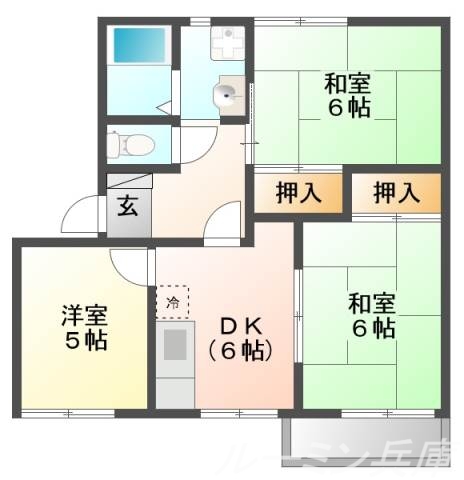 ヴィレッジキタＢ棟の間取り