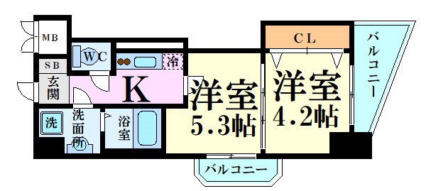 Luxe新大阪SOUTHの間取り