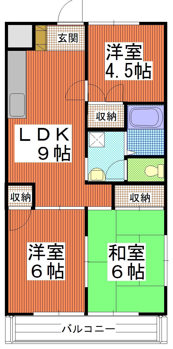 ひたちなか市東大島のアパートの間取り