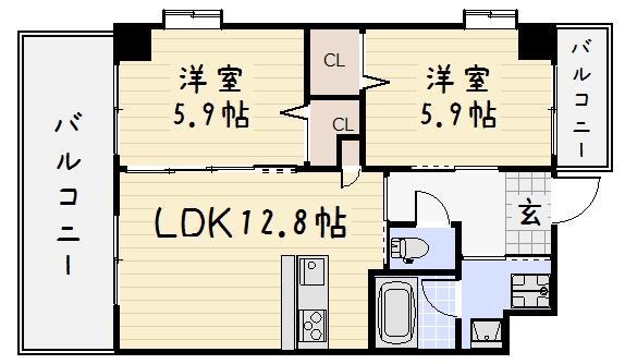 ウィングス三萩野の間取り