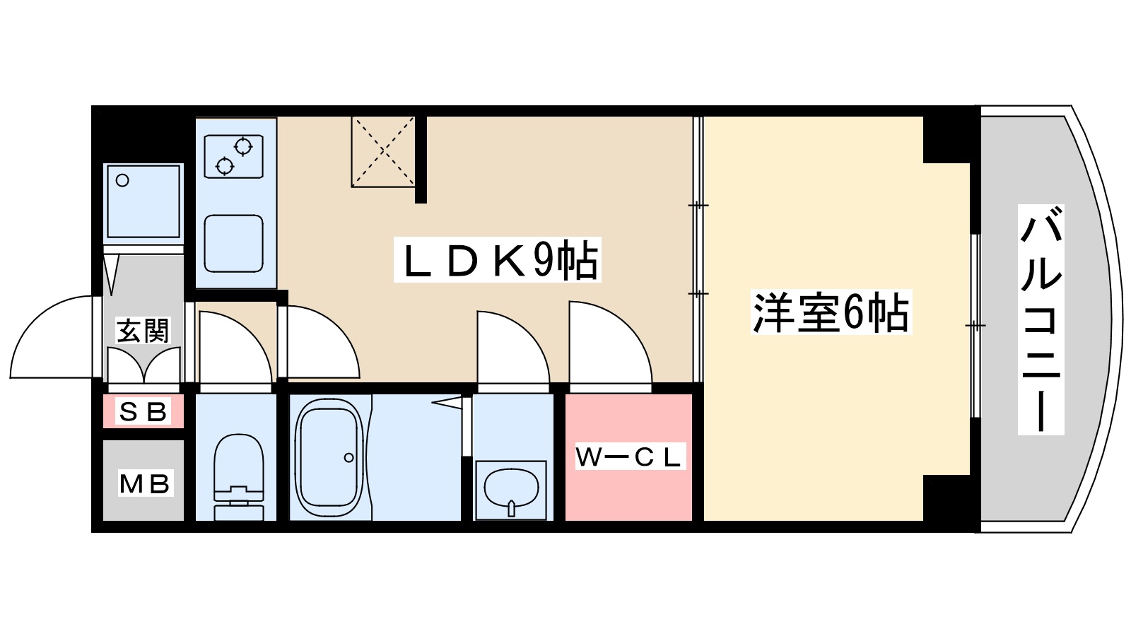 大阪市淀川区宮原のマンションの間取り