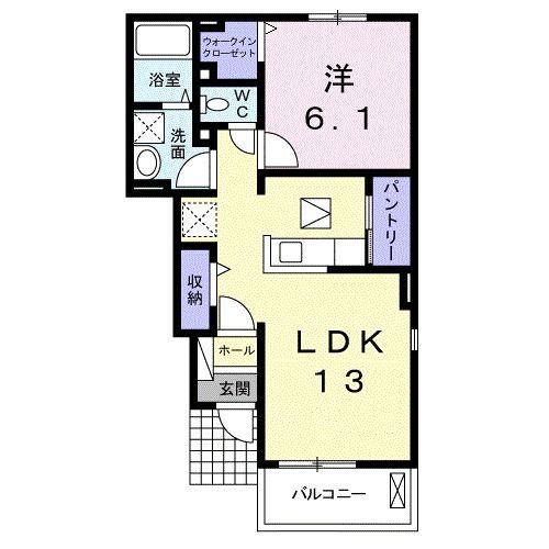 御坊市湯川町小松原のアパートの間取り