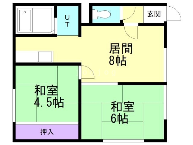 札幌市北区篠路一条のアパートの間取り