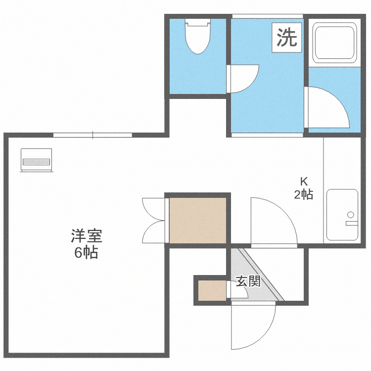 札幌市東区北十四条東のアパートの間取り