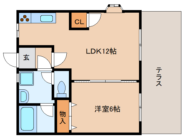 大和高田市片塩町のアパートの間取り