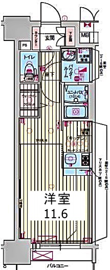 プレサンスジェネ鶴舞の間取り