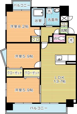 ＬＥＧＥＮＤ砂津（レジェンド砂津）の間取り