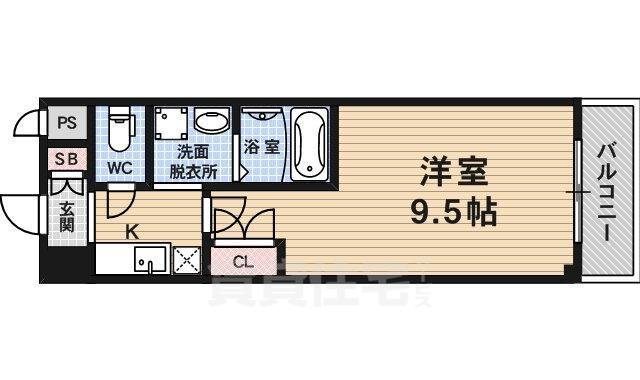 京都市中京区下古城町のマンションの間取り