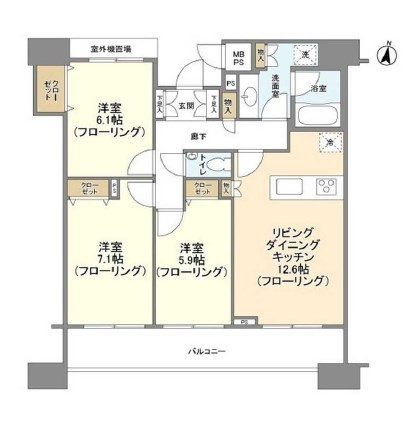 港区高輪のマンションの間取り