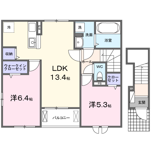 バルパレー石原Ｂの間取り