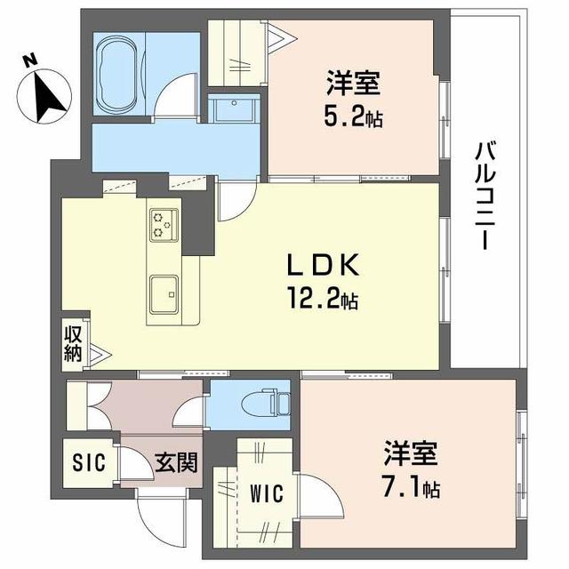 シャーメゾン　ブランヴェール住之江の間取り