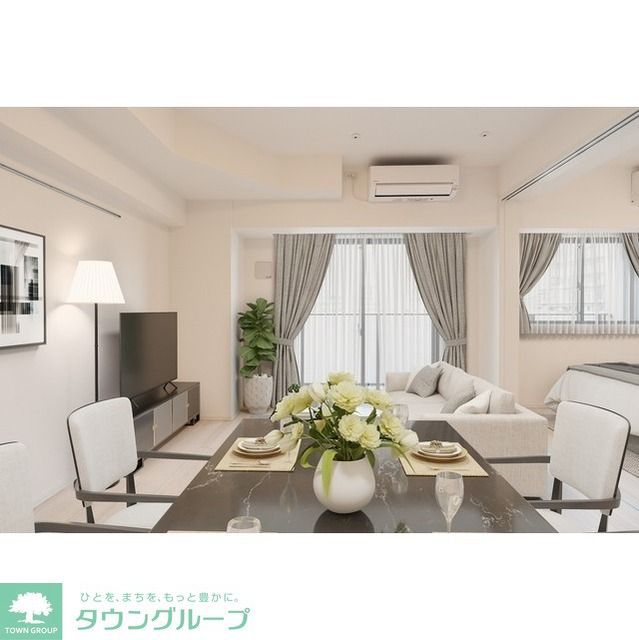 居室・リビング　家具・調度品等は CG 加工です。実際の賃貸住居 には含ま…