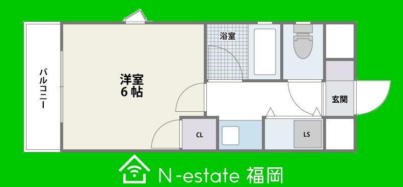 地下鉄空港線 藤崎駅 徒歩8分 6階建 築36年の間取り写真