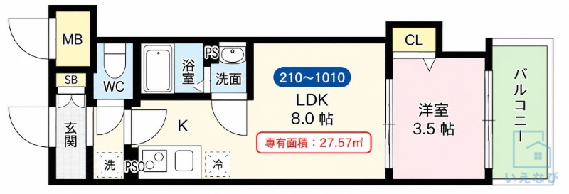 ＪＲおおさか東線 新加美駅 徒歩3分 10階建 築2年の間取り写真