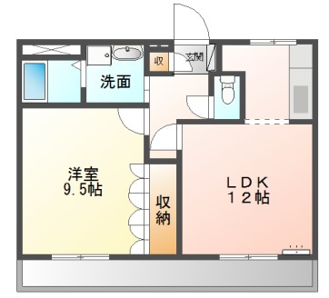 泉北郡忠岡町馬瀬のマンションの間取り