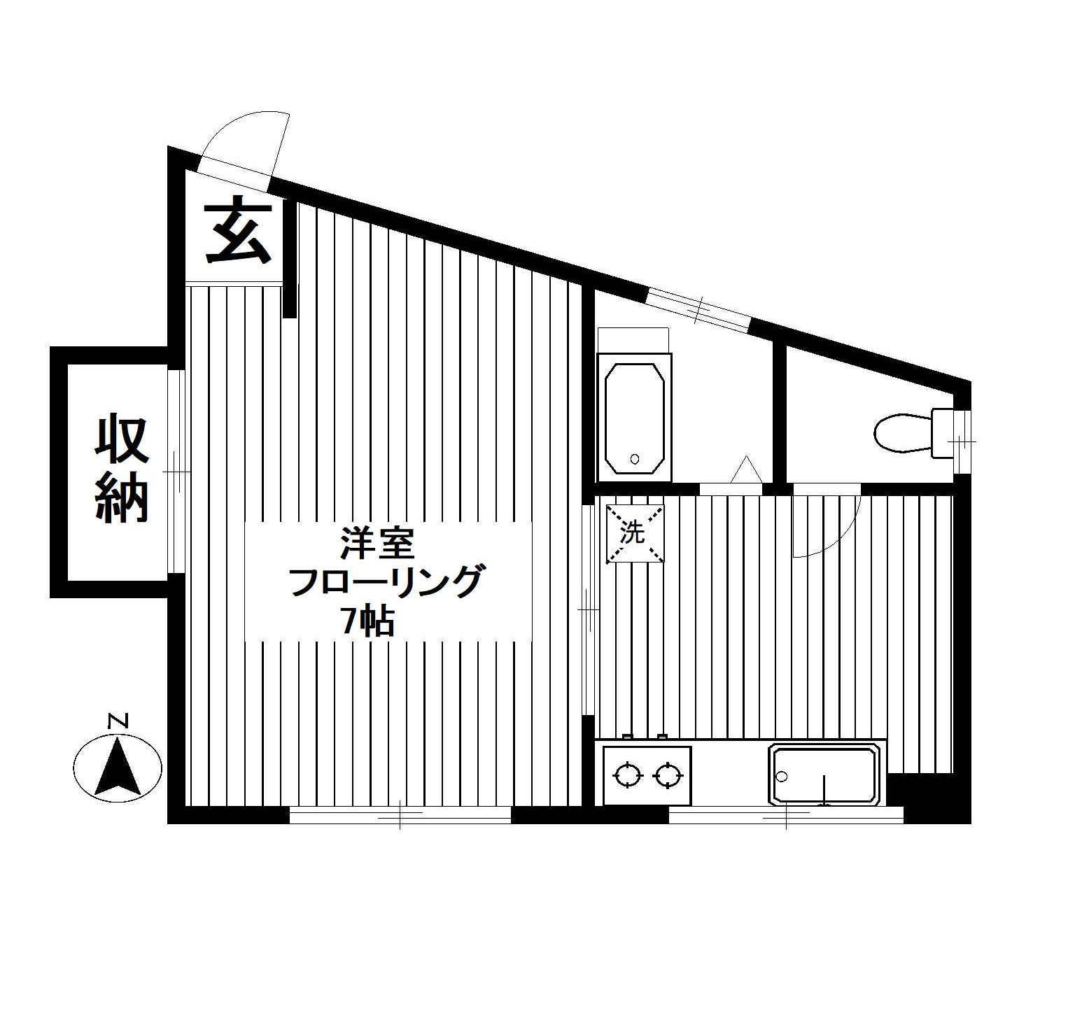 東京都新宿区西新宿４（アパート）の賃貸物件の間取り