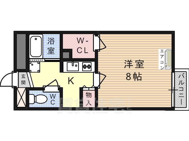 高槻市安満北の町のアパートの間取り