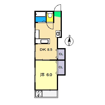 高知県高知市上町１（マンション）の賃貸物件の間取り